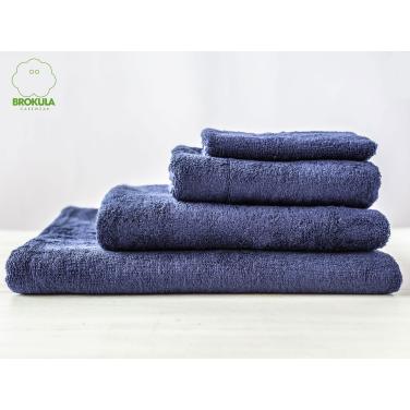 Towel, dark blue, 100x150