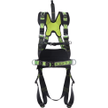 Double point safety harness with waist belt