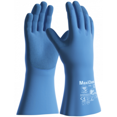 ATG MaxiChem Latex long cuff glove blue 35cm
