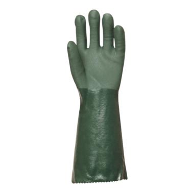 PVC glove 40cm, red, green