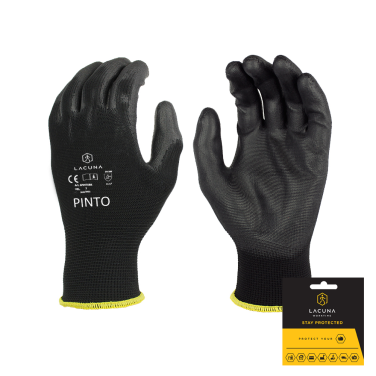 PINTO PU coated glove black (single pack)