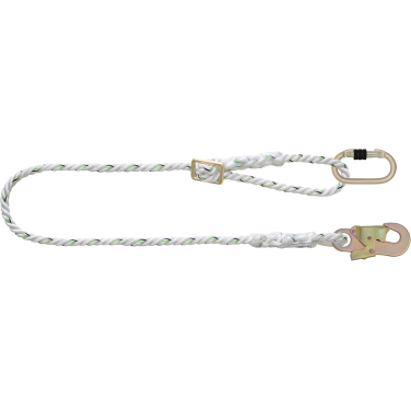 Work positioning twisted rope 2m lanyard with ring adjuster