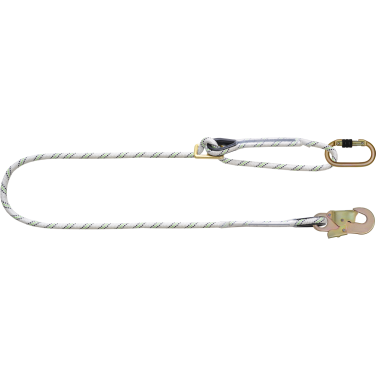 Work positioning twisted rope 2m lanyard with ring adjuster