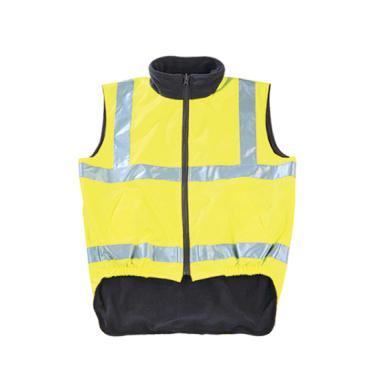 Reflective protective sleeveless jacket, Hi-Vis yellow