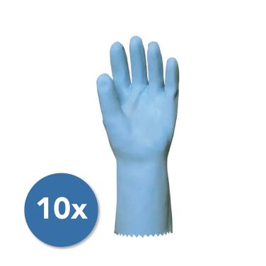 Latex glove 30cm, blue, 10/1