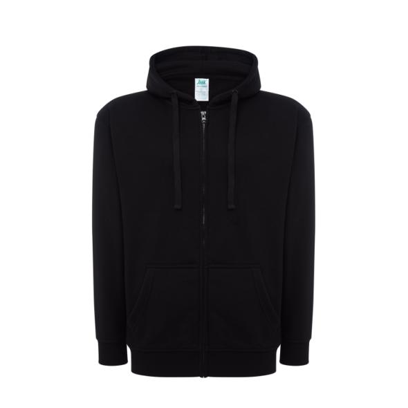 Shirt with hood and zipper, unisex, black