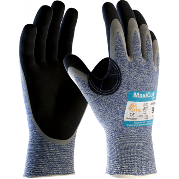 ATG MaxiCut Oil Anticut 5 coated palm glove, 12/1