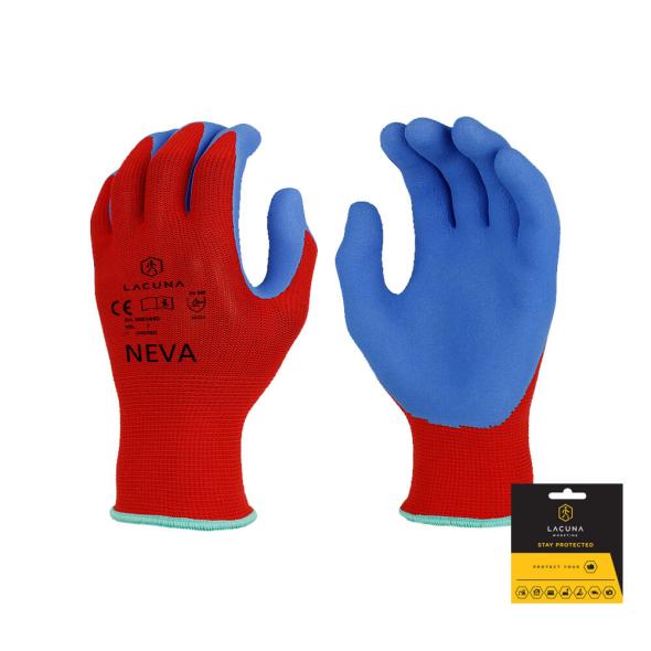 NEVA latex coated glove red, 1/1