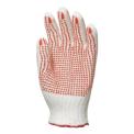 Woven glove with red PVC dots, size 7, 12/1
