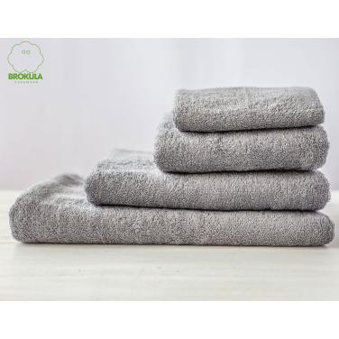 Towel, dark grey, 70x140
