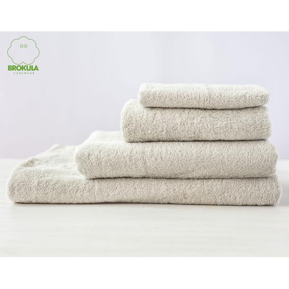 Towel, light grey, 100x150