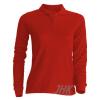 Women’s long sleeve polo shirt, red